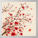 Oriental stil-blommar, plommon i vår poster (Framsidan)