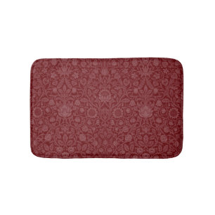 Oriental stil blommigt design i mörk red badrumsmatta