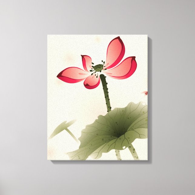 Oriental stil Lotus Canvastryck (Framsida)