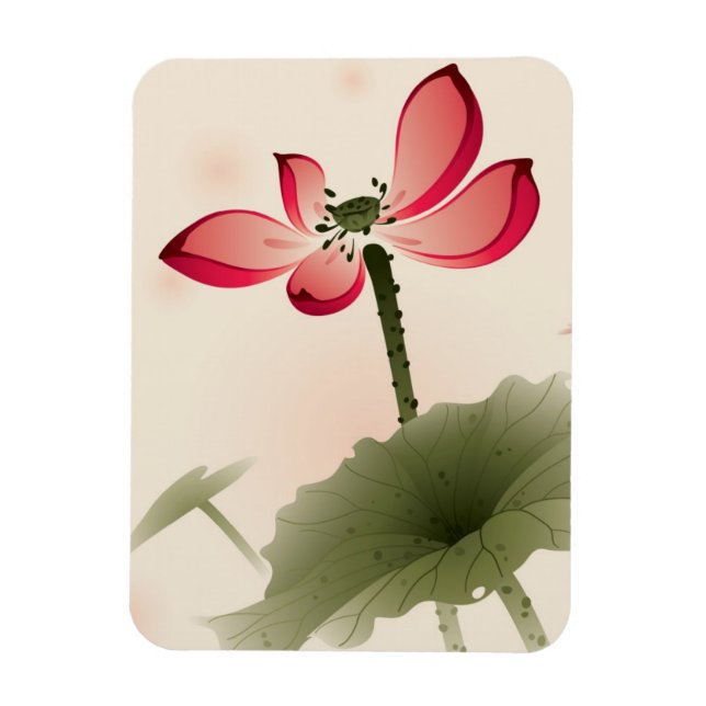 Oriental stil Lotus Magnet (Vertikal)
