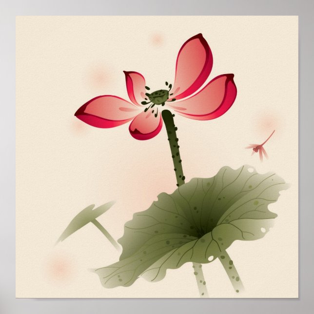 Oriental stil Lotus Poster (Framsidan)