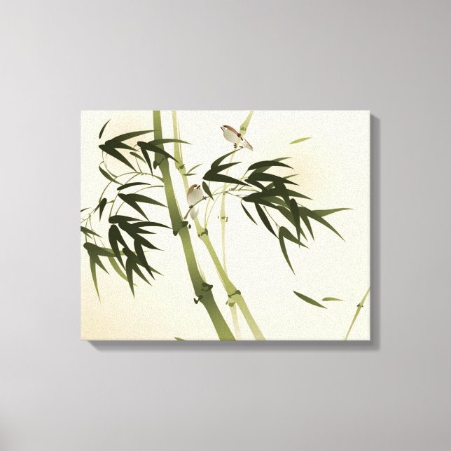Oriental stil-målning, bamboo grenar canvastryck (Framsida)