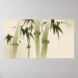 Oriental stil-tavla, bamboo grenar 2 poster