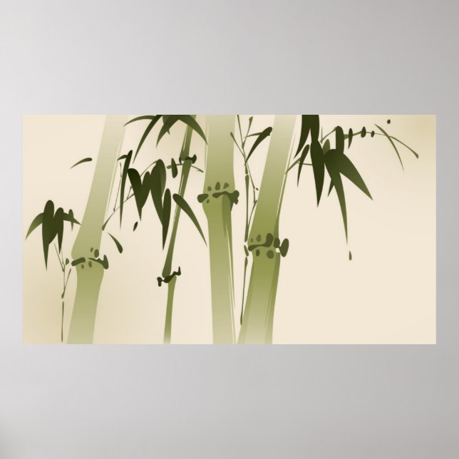 Oriental stil-tavla, bamboo grenar 2 poster (Framsidan)