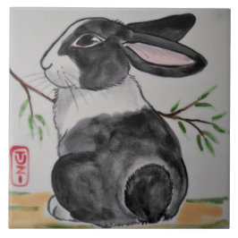 Oriental Stil TUZI Dutch Rabbit 6’ Tile Trivet Kakelplatta