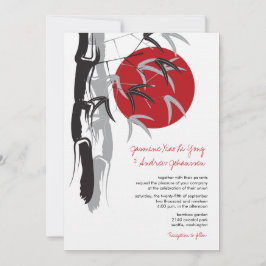 Oriental Sunrise Zen Bamboo Garden Asian Bröllop Inbjudningar