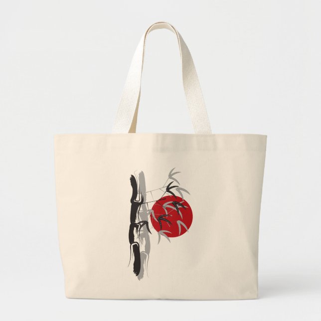 Oriental Sunrise Zen Bamboo Garden Asian Bröllop Jumbo Tygkasse (Framsidan)