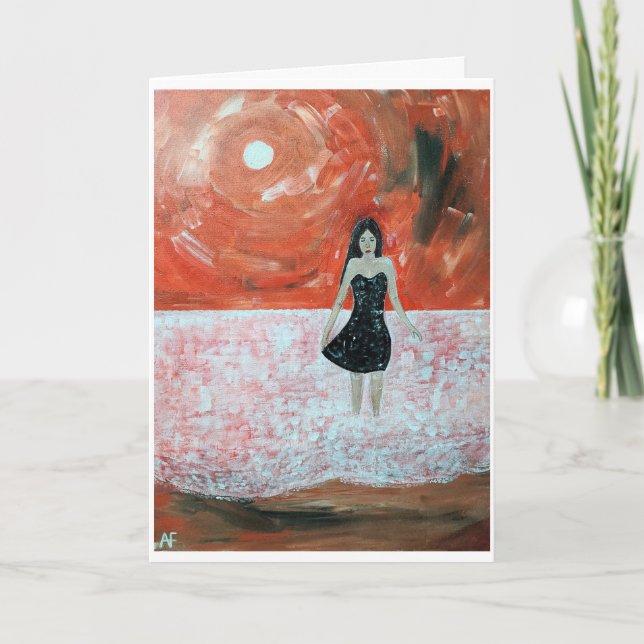 Oriental Sunset Painting av Alfred Fox Kort (Framsida)