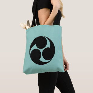 Oriental Teal Black Kobayakawa Japan Mon Art Tygkasse