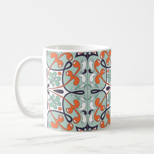 Oriental Traditional blommigt ornament, Moroccan t Kaffemugg (Vänster)