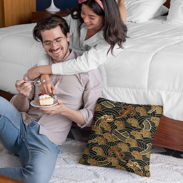 Oriental Traditional Gömt Dragon Art Kudde (Skapare uppladdad)