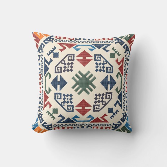 Oriental Traditional Turkisk Kilim Mönster Kudde (Framsida)