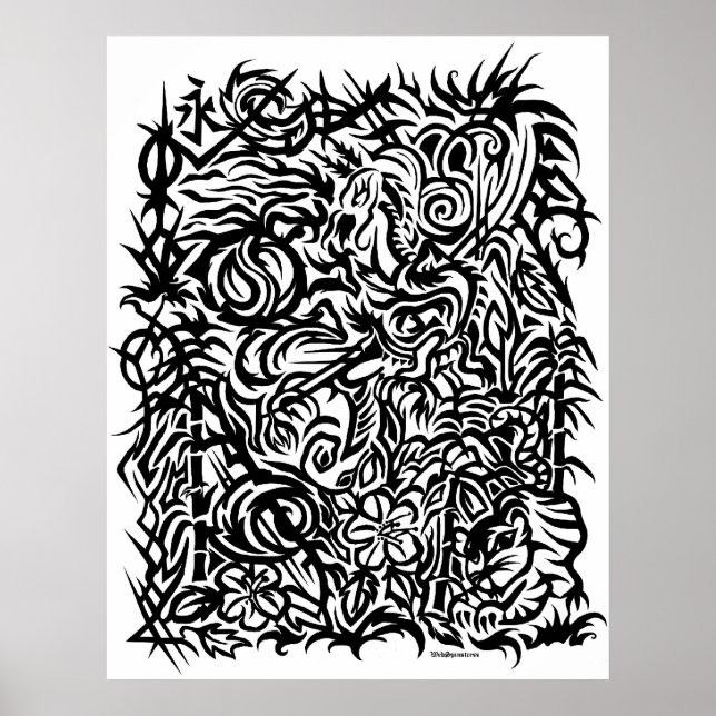 Oriental Tribal Tattoo Design Poster (Framsidan)