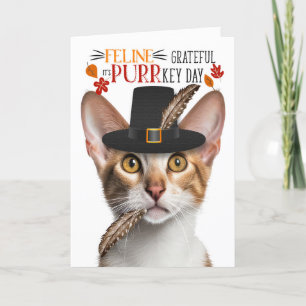 Oriental Tricolor Cat Gratsible for PURRkey Day Helgkort