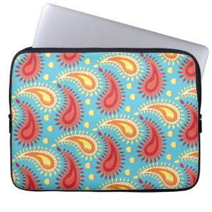 Oriental Turcos Orange Persian Paisley Mönster Laptop Fodral