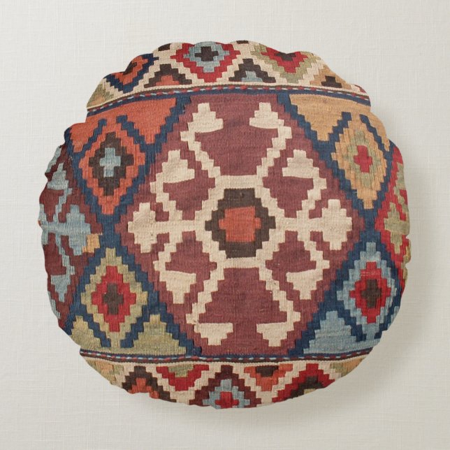 Oriental Turkental Carpet Rund Kudde (Framsidan)
