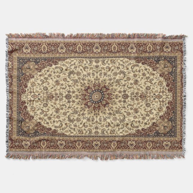 Oriental Turkey Persian Blommigt Carpet Matta Filt (Framsidan)
