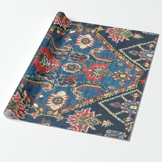 Oriental Turkey Persian Carpet, Blue Presentpapper (Utrullad)