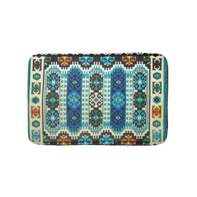 Oriental Turkisk persian Carpet Blue-Grönt Badrumsmatta (Framsidan)