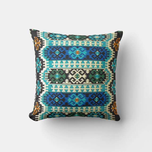 Oriental Turkisk persian Carpet Blue-Grönt Kudde (Framsida)