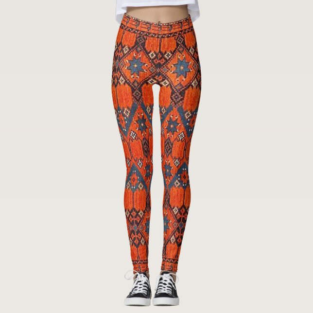 Oriental Turkisk Persisk  Mönster Leggings (Framsida)