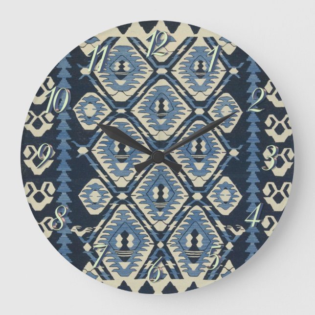 Oriental Tursian Persian Carpet Blue Stor Klocka (Framsida)