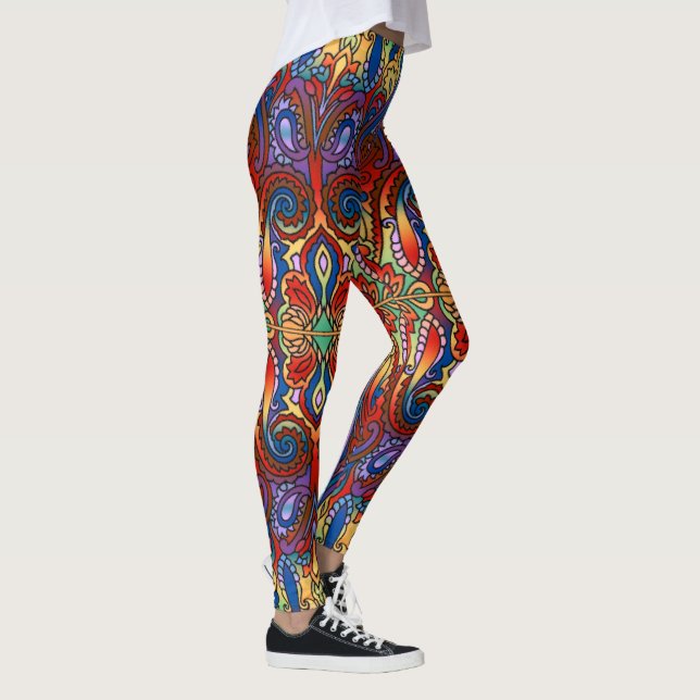 Oriental Watercolor Mönster I + dina idéer Leggings (Höger)