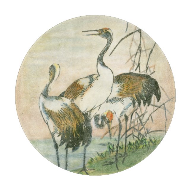 Orientala Cranes vid Vatten (Framsidan)