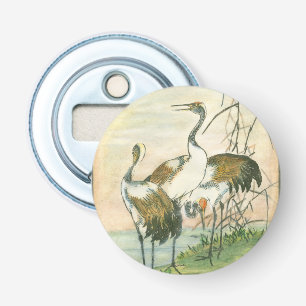Orientala Cranes vid Vatten Flasköppnare