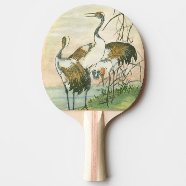 Orientala Cranes vid Vatten Pingisracket (Framsidan)