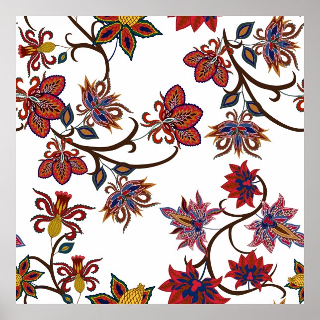 Orientala motiv. Sömlös mönster med vackert Poster (Framsidan)