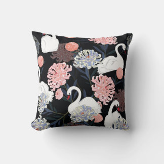 Orientalblommor Svan Mönster Kudde