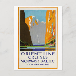 Orientale Line Cruises Norge och Baltic Vintage Vykort