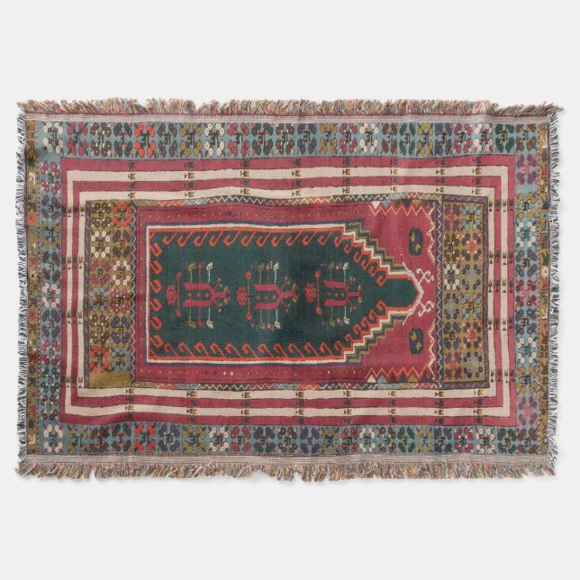 Orientalisk Antik Kilimmatta Filt (Framsidan)