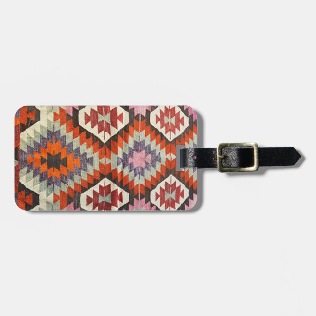 Orientalisk Antik Persisk Turkisk Kilim Matta Bagagebricka (Horisontell Framsida)