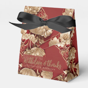 Orientalisk Art Deco-blommor Anpassad Presentaskar
