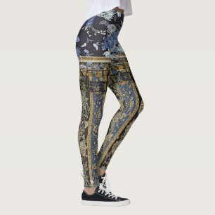 Orientalisk blom- Shortie för blått Leggings