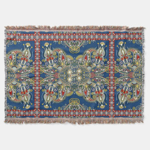 Orientalisk design för kungliga blått filt