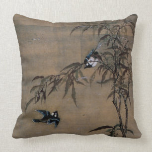 Orientalisk japansk målning för vintage av två kudde