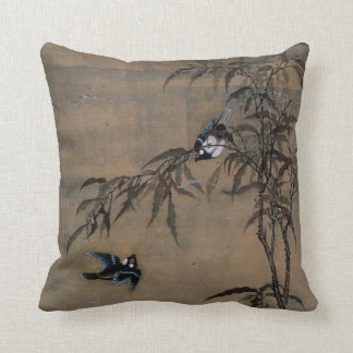 Orientalisk japansk målning för vintage av två kudde