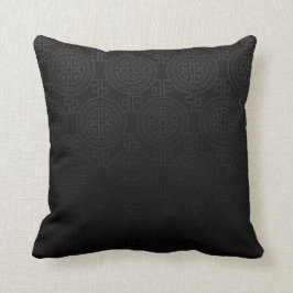 Orientalisk lång svart för livsymboljacquard | kudde