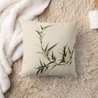 orientalisk målning av stil, bamboo grenar kudde