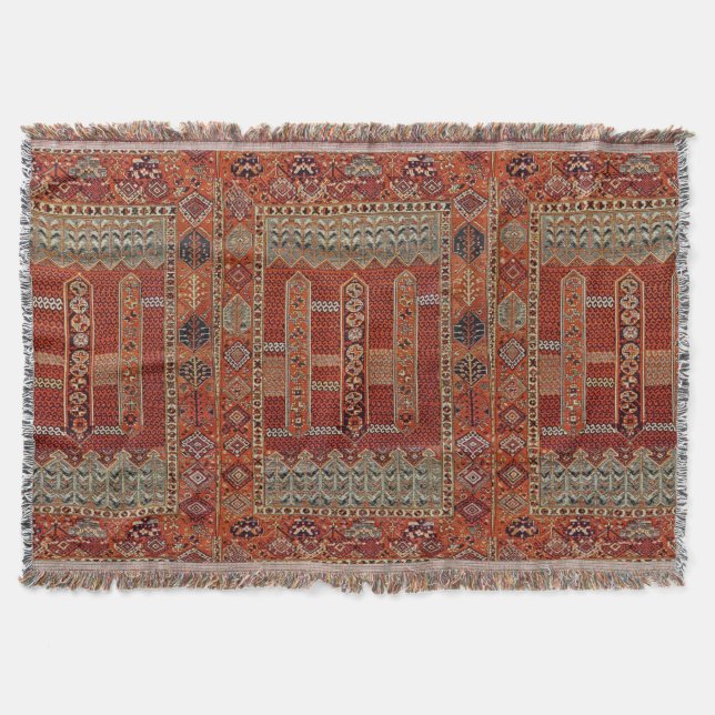 Orientalisk matta i orange mysfilt (Framsidan)