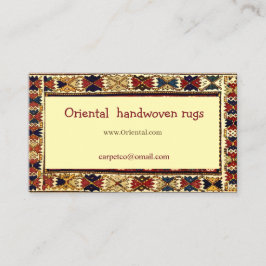 Orientalisk mattdesign i varma färger visitkort
