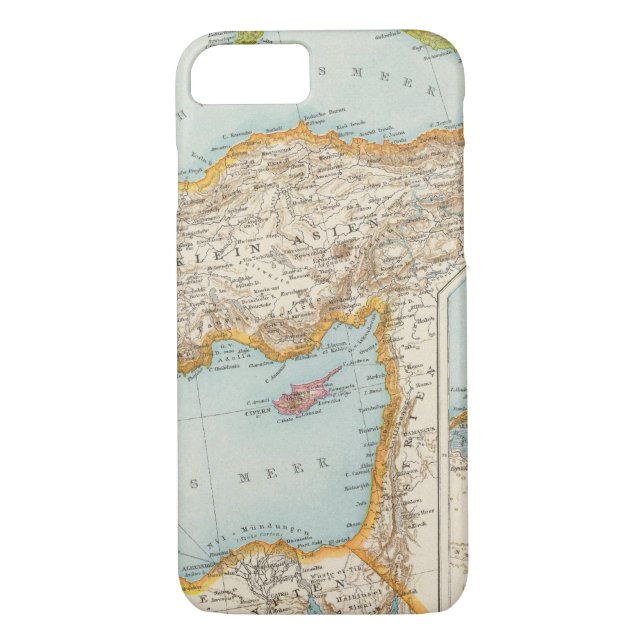Orientalisk medelhavs- karta Case-Mate iPhone skal (Baksida)