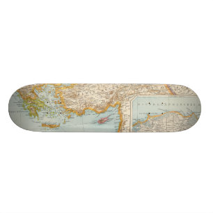 Orientalisk medelhavs- karta mini skateboard bräda 18,5 cm