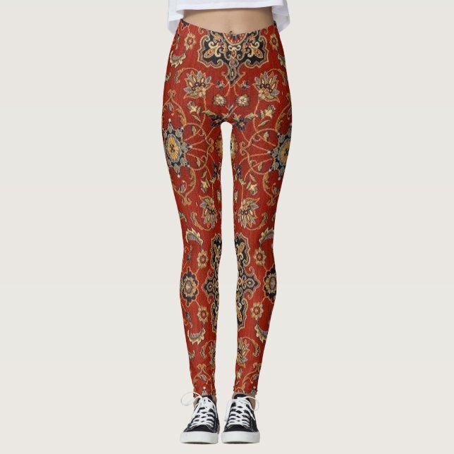 Orientalisk persisk mattadamasker för vintage leggings (Framsida)