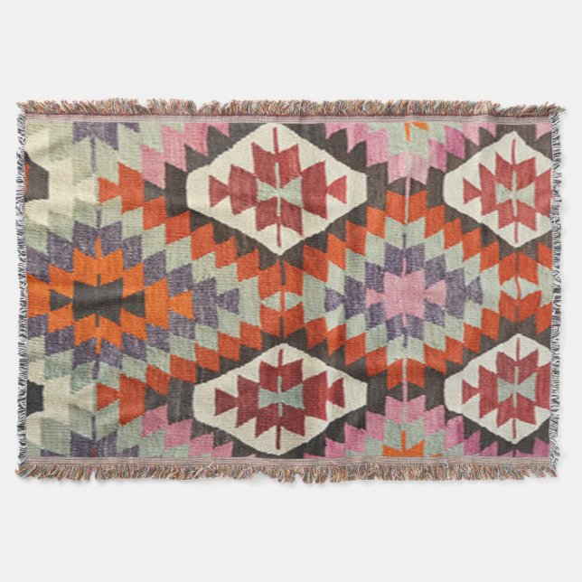Orientalisk Persisk Turkisk Kilim Matta Filt (Framsidan)