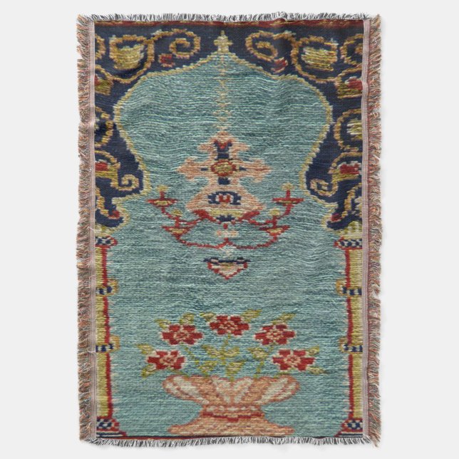 Orientalisk Persisk Turkisk Matta Antik Filt (Framsidan Vertikal)