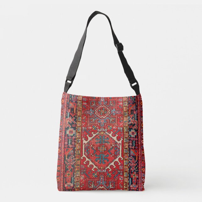 Orientalisk Persisk, Turkiskt Mönster, Matta, Röd Axelväska (Baksida)